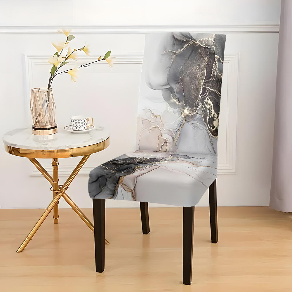 

A Set Of 2/4/6pcs, Features A Minimalist Textured Design For An Elegant Printed Chair Cover, Which Serves As A Protective Cover For Chairs. Removable And Washable, Suitable For All And Decorations.