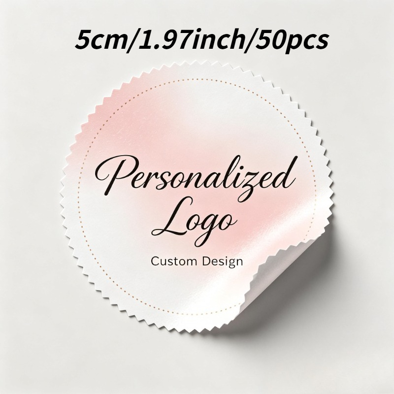 TEMU [custom] 50/100/200/300pcs. 3/4/5/6/7/8/9/10cm Custom Personalized Stickers, Image And Text Personalized Labels, Logo, Round For