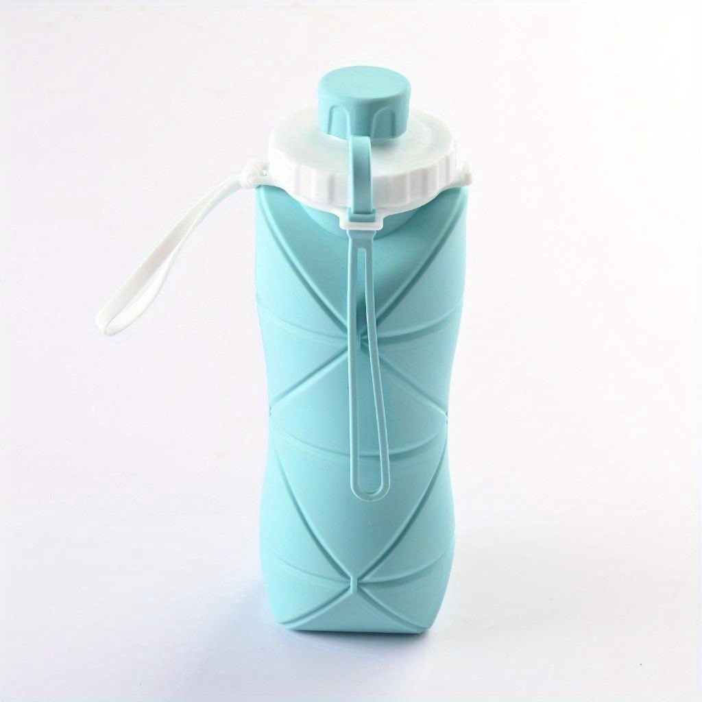 TEMU Silicone Folding Water Bottle Outdoor Portable Retractable Water Bottle Sports Handle Quadrilateral Water Bottle(1pc), Reusable Water Bottle,