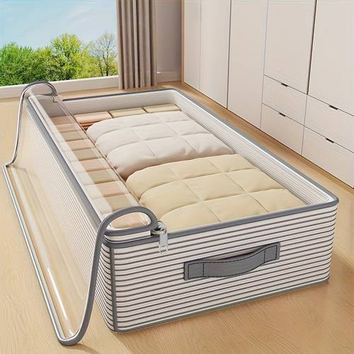 large storage organizer bag heavy duty non woven fabric with clear window multi layer clothing organizer for closet under bed saving vertical storage for womens fashion bedroom home elegant under bed storage