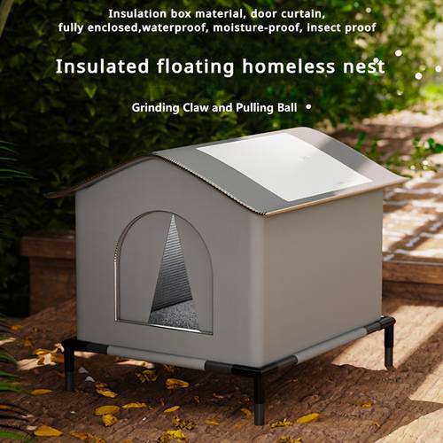 casa para gatos para exteriores adecuada para las con - tela oxford resistente al con almohadillas cálidas, y botellas de agua, tienda para gatos espaciosa y cerrada