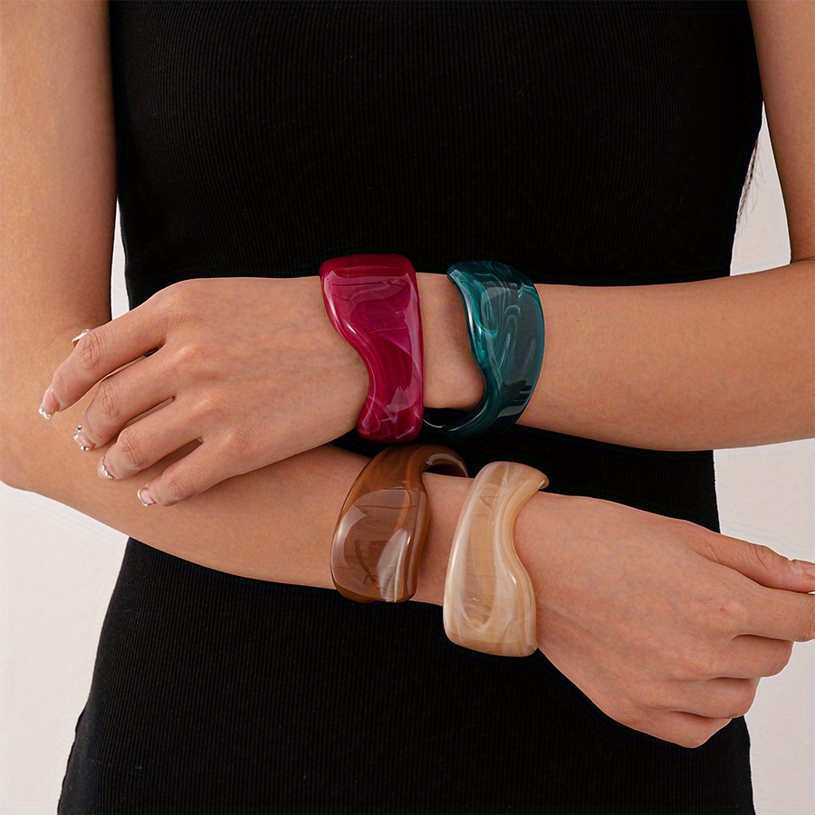 4pcs 1pc Niche Vintage Gradient Acrylic Bracelet for Women