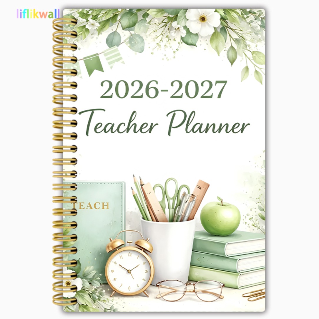 TEMU 1pc Teacher' Notebook 2026-2027 Monthly Weekly Academic Calendar With Monthly & Weekly Layouts, Grading Sheets, Course - Compact Portable