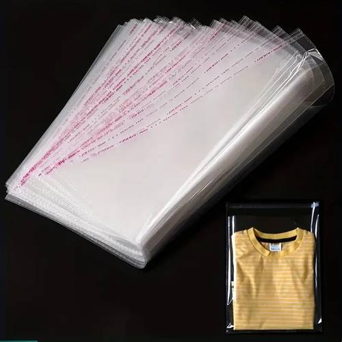 50 100 self transparent plastic bags fade resistant suitable for clothing shirts gift packaging self sealing reusable gift packaging transparent storage durable polyethylene clothing packaging