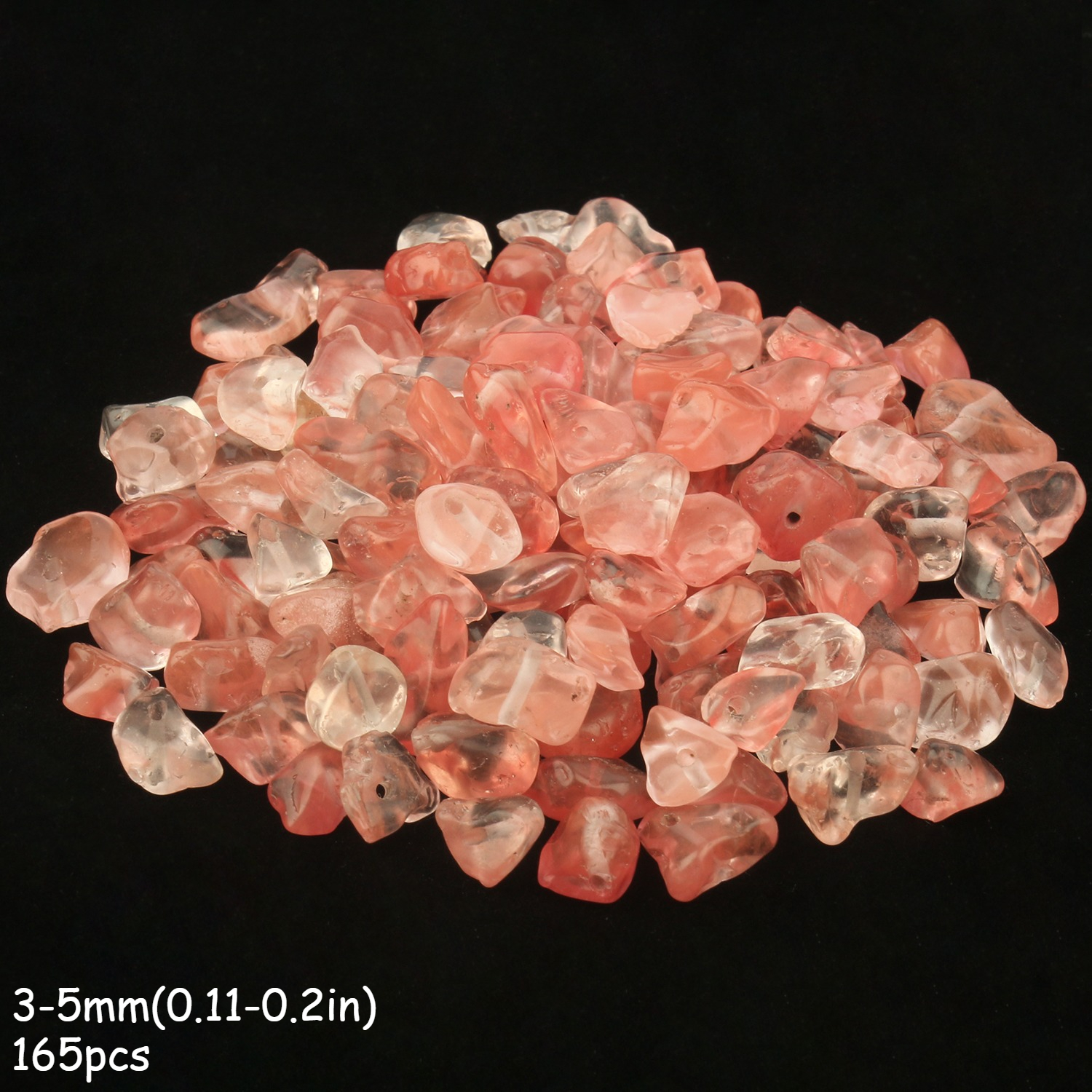 TEMU 165pcs Natural Watermelon Crushed Stone Beads - Suitable For Making, Beads For Bracelet & Necklace Charms, Spacer Beads, Loose Bead Assortment