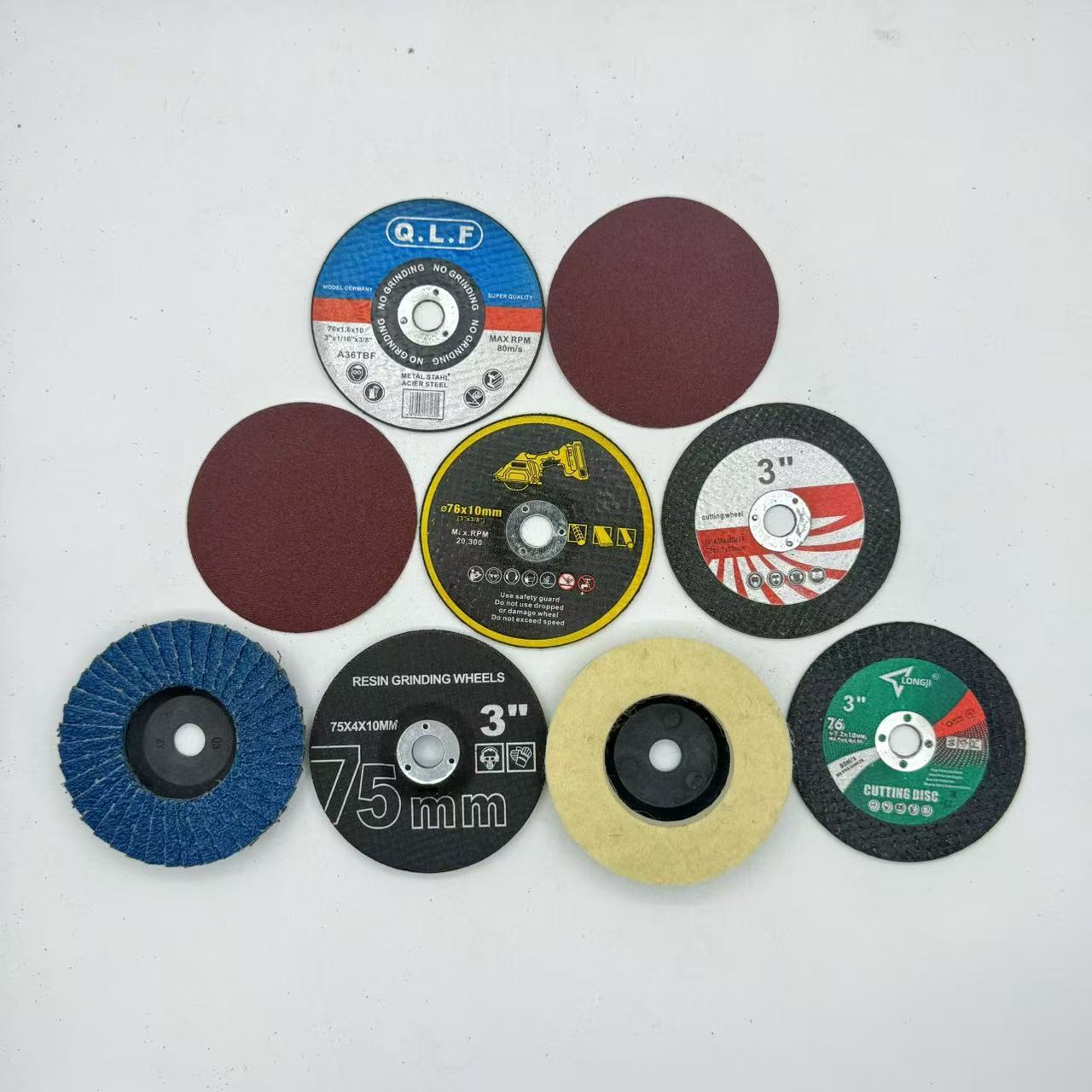 TEMU A Set Of 9 Diy Metal Cutting Tool Accessories, Including 4 Resin Cutting Discs, 1 Durable Grinding Wheel, 1 Wool Polishing Wheel, 1 Resin