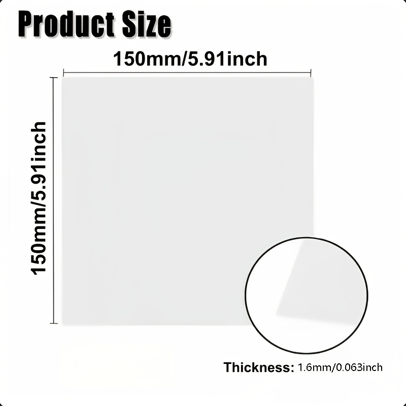 TEMU New Product With Multiple Size Options, 15 X 15cm Durable, Smooth, Transparent Acrylic Sheet, Suitable For Making Birthday Party Cards, Gift