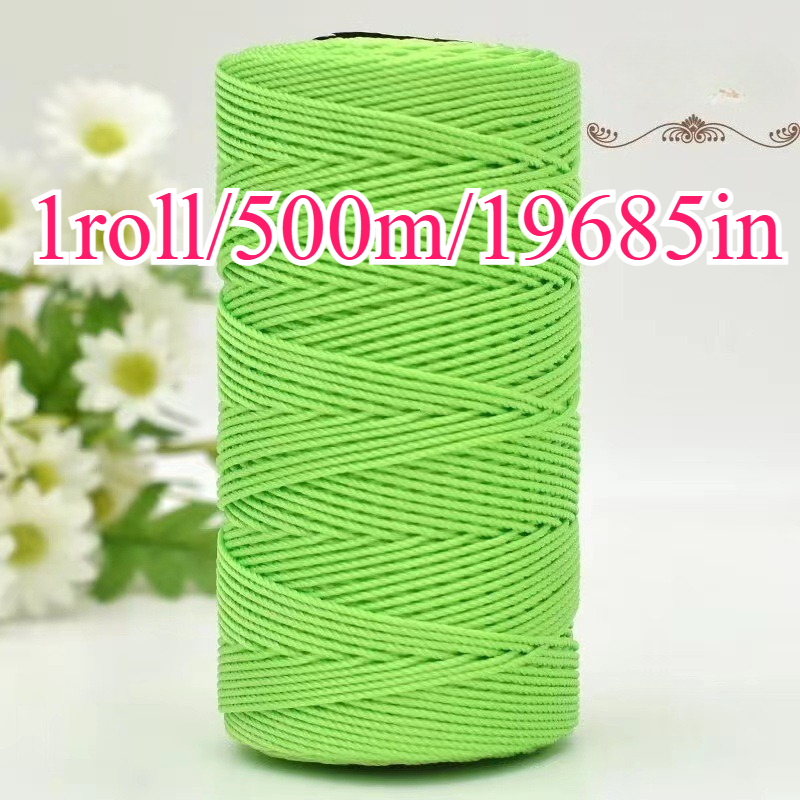 TEMU 500M (1 Rouleau) de Corde de Maçonnerie en Polypropylène, Vert Fluorescent Haute Visibilité - pour Maçonnerie, et Démarcation, Artisanat,