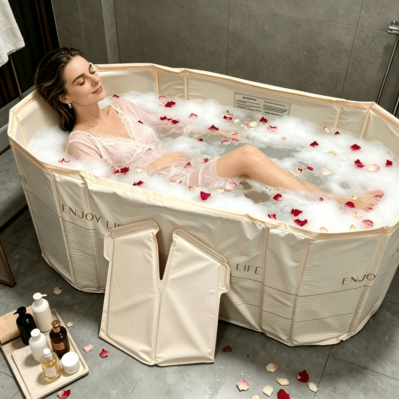 Folding Panel Bathtub for Hot or Cold Use