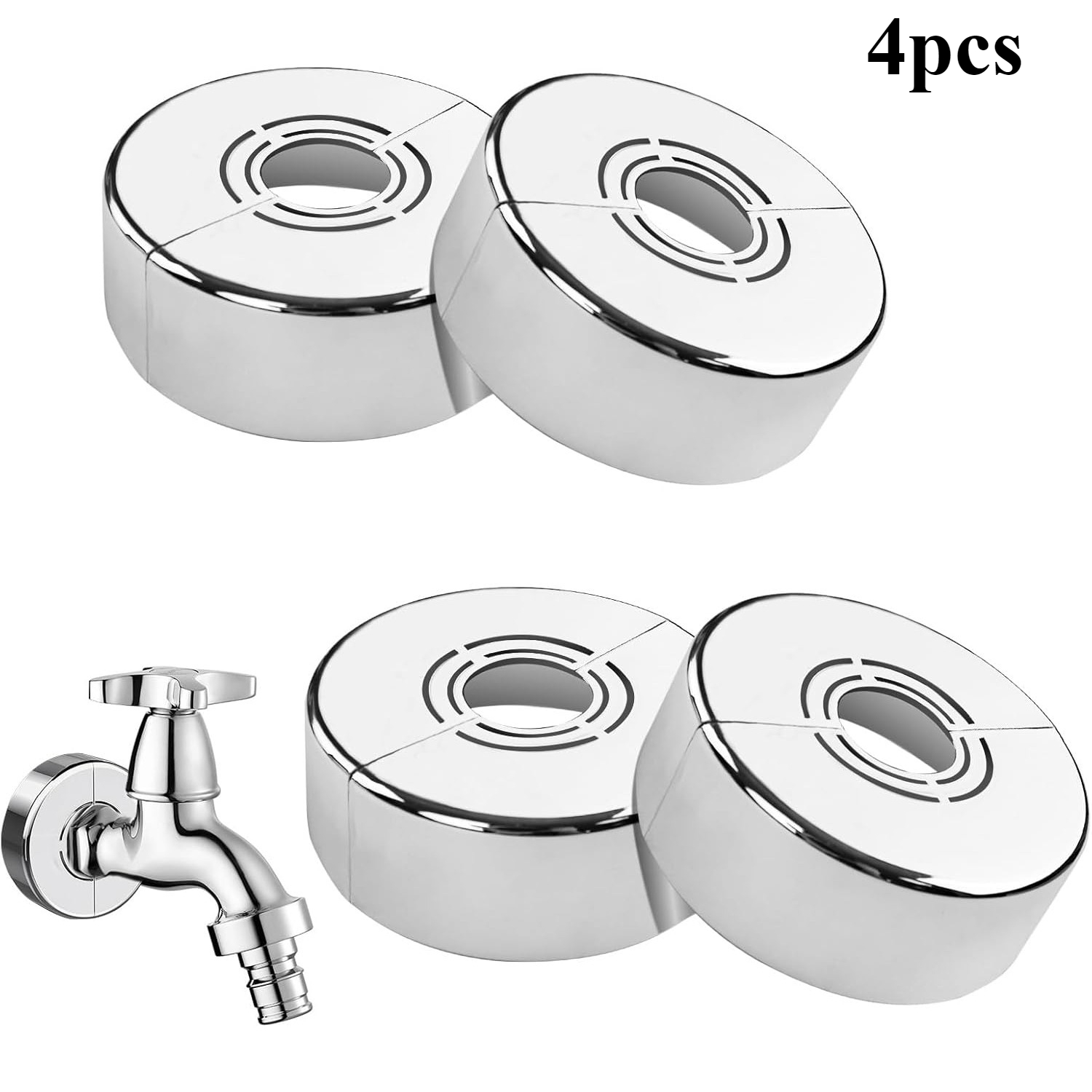 TEMU 4 Pezzi Tappi per Tubi in - per Tubi ABS Resistente con Design , 3 Misure (20mm/25mm/), Adatti per Docce, Rubinetti, Tubazioni - Resistente alla