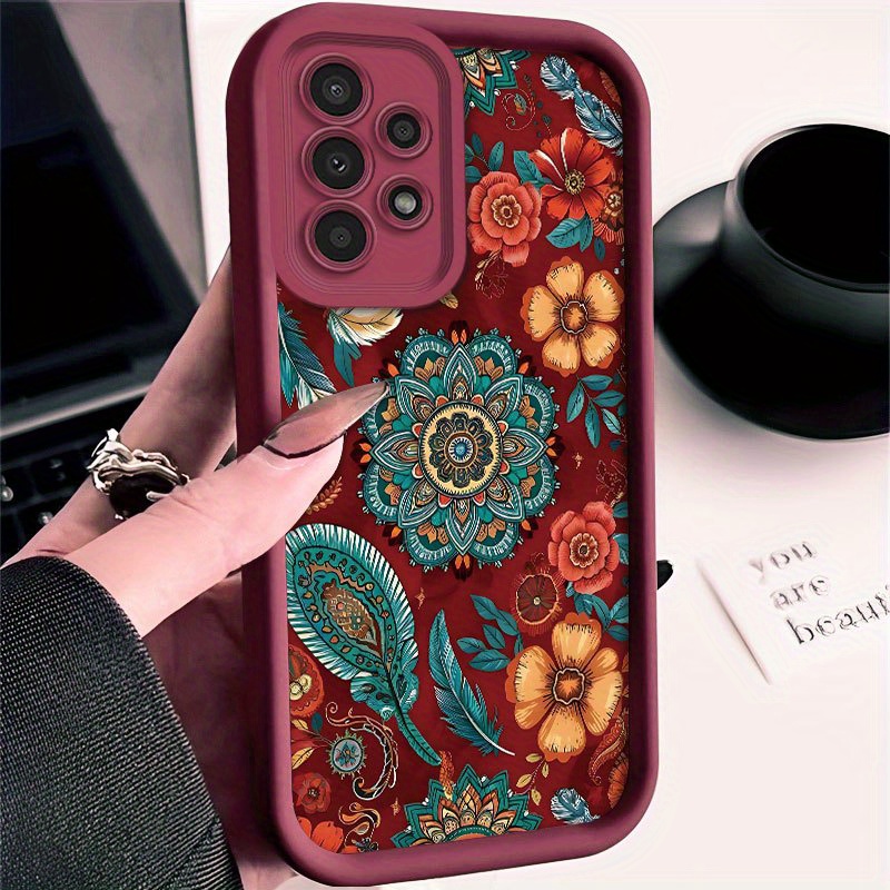 TEMU Telefoonhoesje: Vintage Etnisch Mandala Bloemenpatroon Hoesje voor for Galaxy A01/A02S/A03/A03s/A05/A10s/A11/A12/A13/A14 5G/A15