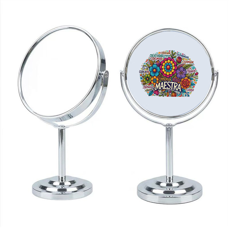 360° Rotating Desktop Vanity Mirror with Polished Base