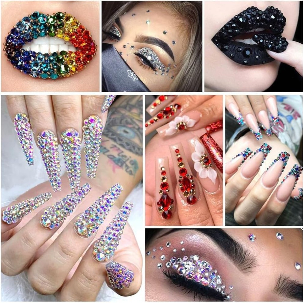 24000 komada Nail Art Rhinestone Set s Kutijom za Pohranu, Točkastim Olovkom i Pinzetama - 24.000+ kom (24 Boje/Vrste) - Višestruki Oblikovi Ukraza Za nokte (Srca, Cvijeće, Životinje, Sjaj, 3D Efekti) – Kompletan uradi sam Manicure i Dizajniranje Nakita kod Kući u Salon Stilu Idealno Počećima I Strucenjacima Savrseno Zabavam, Vjenčanjem Specijalan Dogadaja Sadrzaje Organizer Kutiju, Pribor za nokte,Privjesci za nokte,Set za nokte s šarmom u boji,