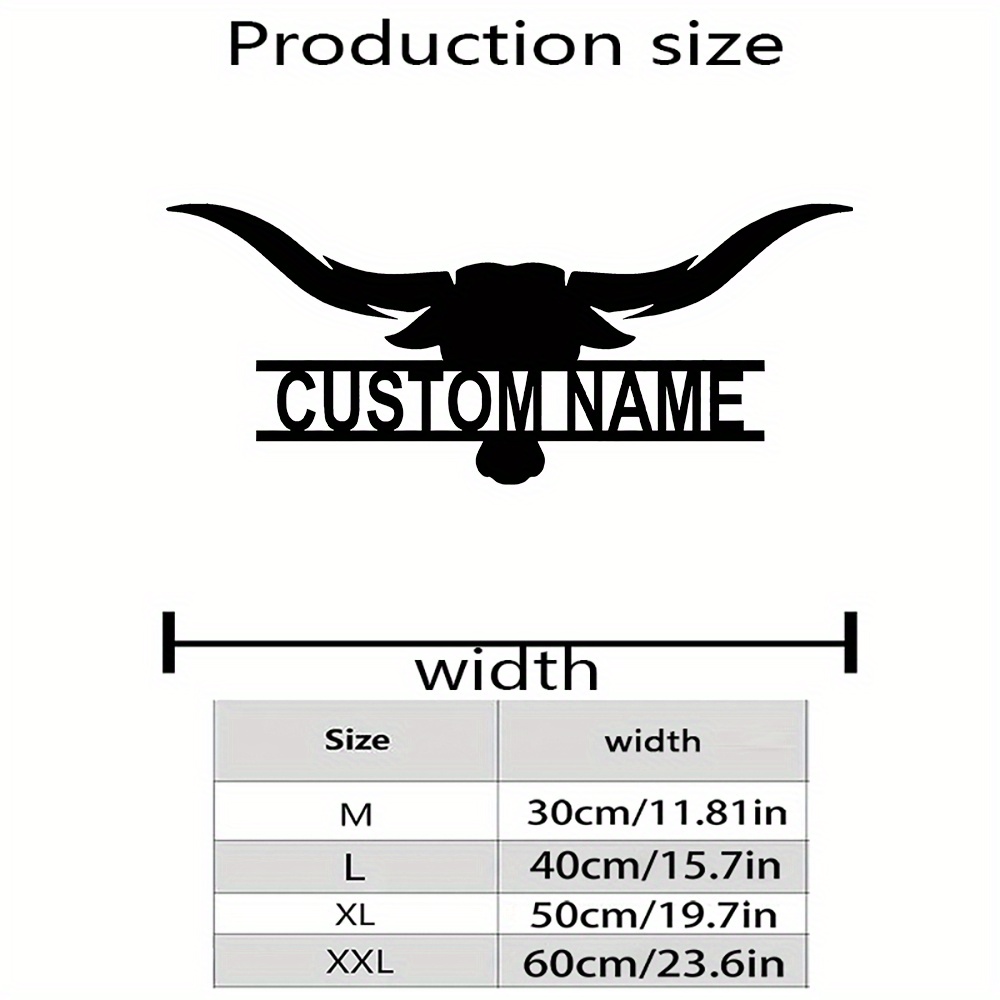 TEMU 1pc Customizable Cow Horn Personalized Logo Sign, Scene Party Decorations, Door Decoration, Wrought Iron Wall Decorations, Wall-mounted