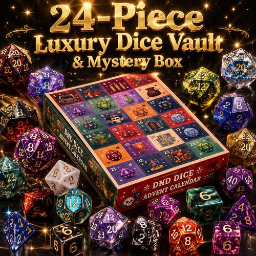 24pcs dnd dice advent calendar 2026 suitable for role playing games 24 day countdown calendar with 24 unique polyhedral dice gift box for christmas gifts rpg tabletop game for