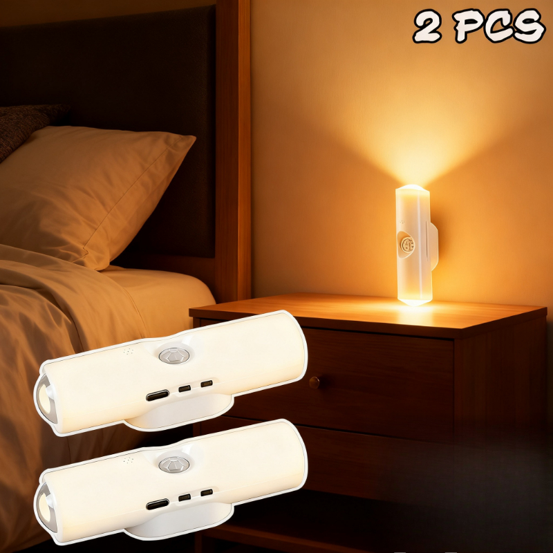 E-shop 2er-Set Intelligente Bewegungsmelder Wandleuchten, Bewegungsaktivierte Nachtlichter mit Dimmbarer LED, Automatische Ein/Aus- und