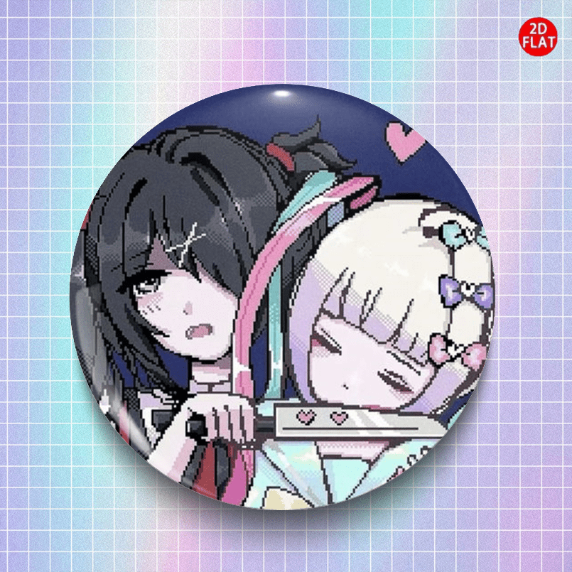TEMU 2d Flat, 2d Flat Anime /pin/badge - Themed Plastic Badges Suitable For Clothing, Hats, Backpacks - Cost-effective Gift For Christmas, Valentine'
