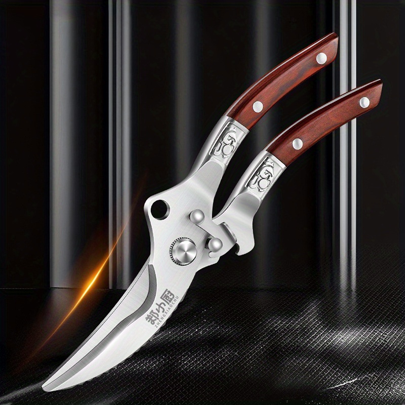 E-shop 1 Paar Hochleistungsscheren – Hochwertige Küchenschere mit ergonomischen Griffen, ein scharfes Schneidwerkzeug, geeignet für Hühnchen, Fisch,