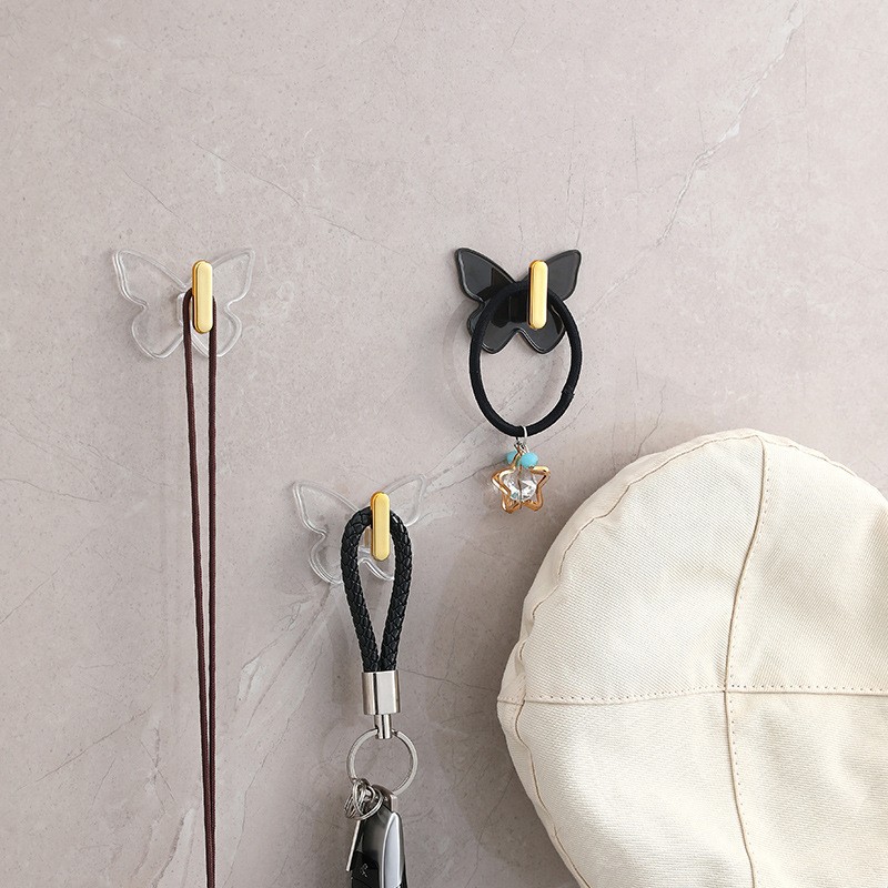 Gancho de mariposa de 1/3/6 piezas, de lujo ligero para baño, sin perforación, de gran capacidad de carga, para parte trasera de puerta de cocina, para bolsa, gancho adhesivo para bolsa, toalla, llave, almacenamiento