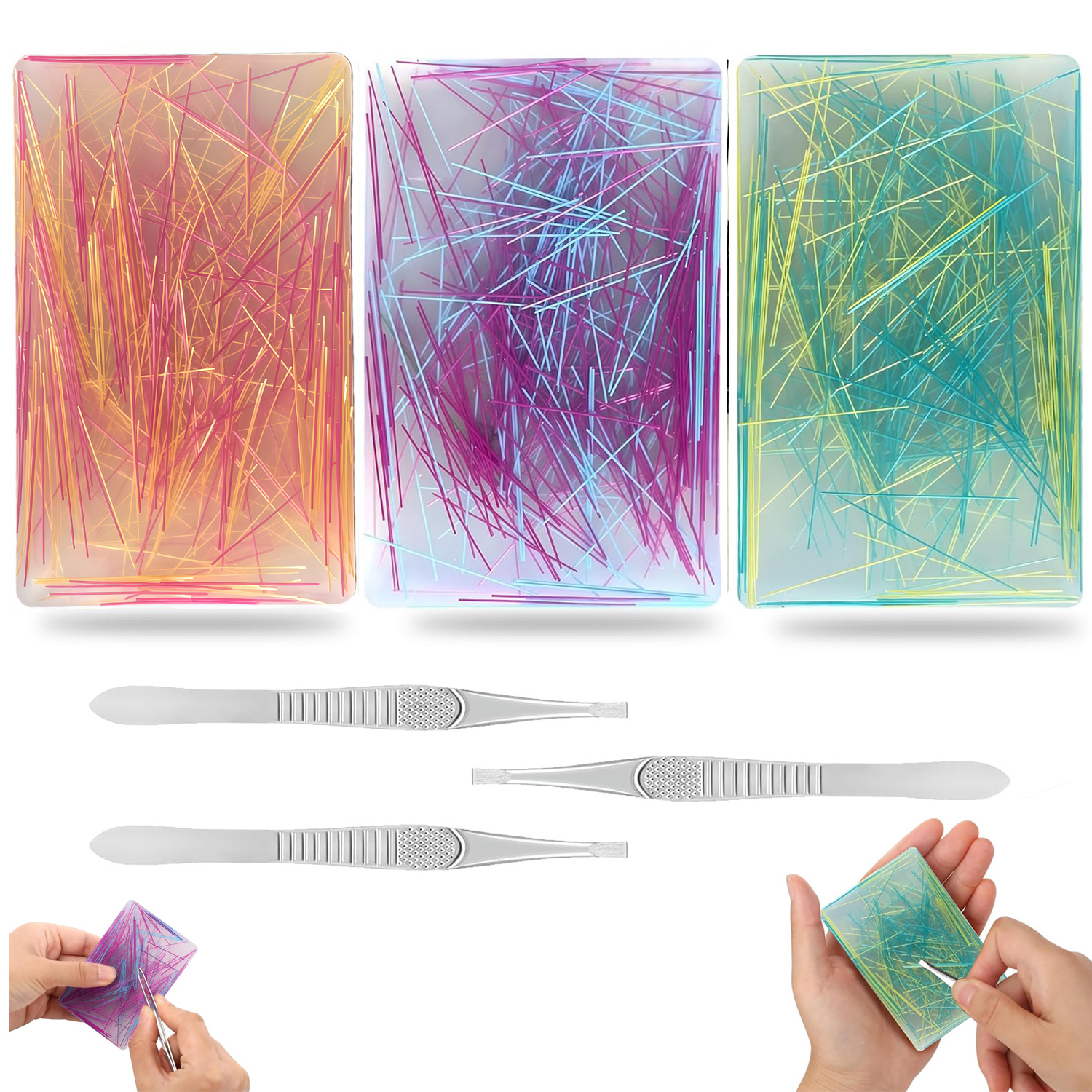 Image of 6pcs , Hair Pulling Fidget For Adult Anxiety Relief, Trichotillomania & Dermatillomania, Christmas And New Year's Novelty Gifts.