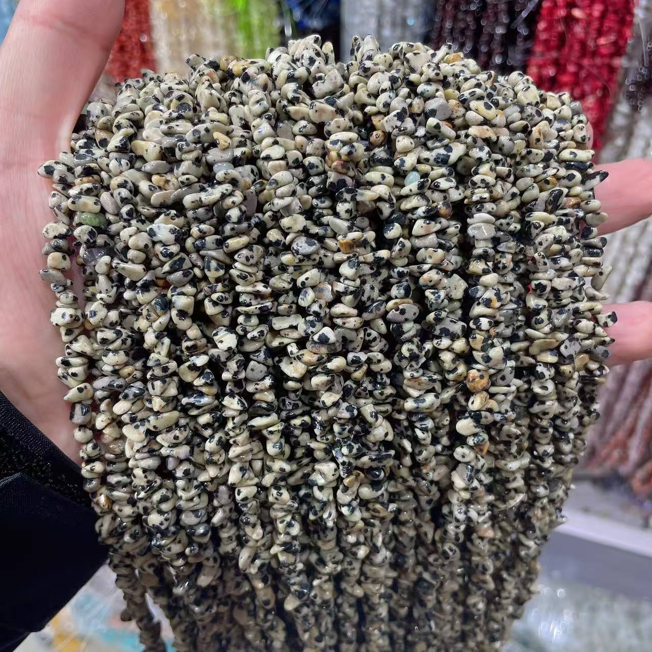 Natural Irregular Dalmatian Jasper Stone Beads