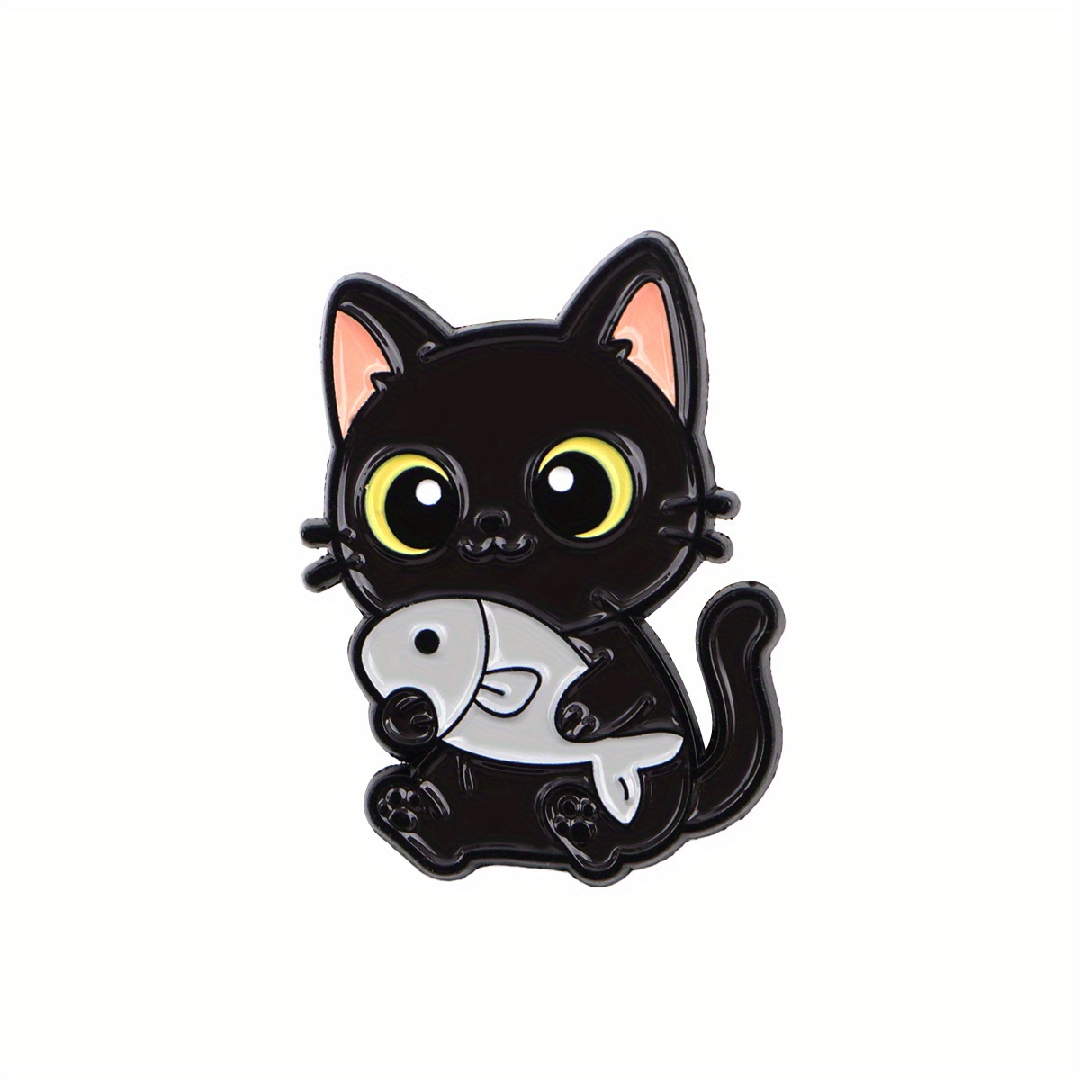 TEMU 1pc Pin de Esmalte de Gato Mascota Kawaii, Insignias de Gato para Maletín, Insignias para Mochila, Broche para Ropa, Cosas , Broches