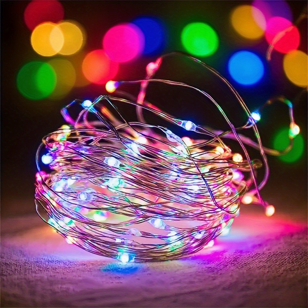 Battery Powered Fairy String Lights Silver Wire In