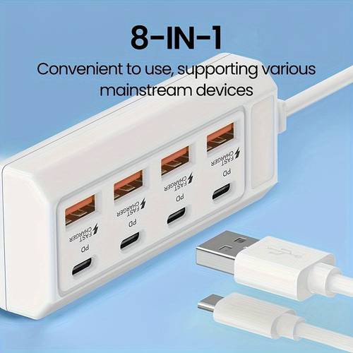 25w rv fast charging port usb hub 4usb a 4type c pd central dashboard charger for can simultaneously charge tablets laptops dashcams with protection without battery