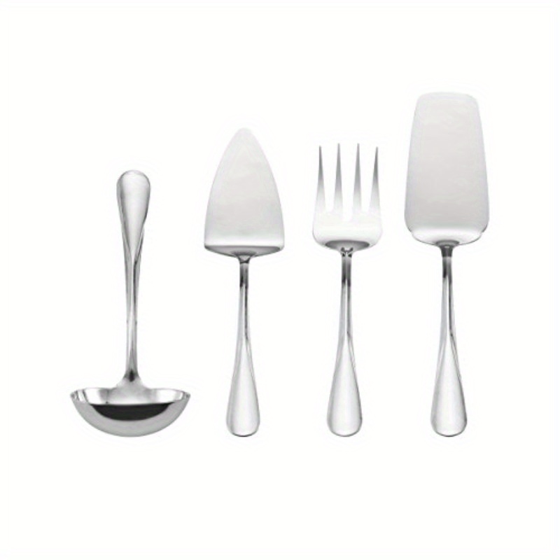 8pcs stainless steel serving set   2 serving pieces 2 dessert pieces 2 forks 2 knives 2 spoons and 2 chopsticks   picnics bbqs and outdoor   picnic essentials modern serving set durable cutlery Product details 3