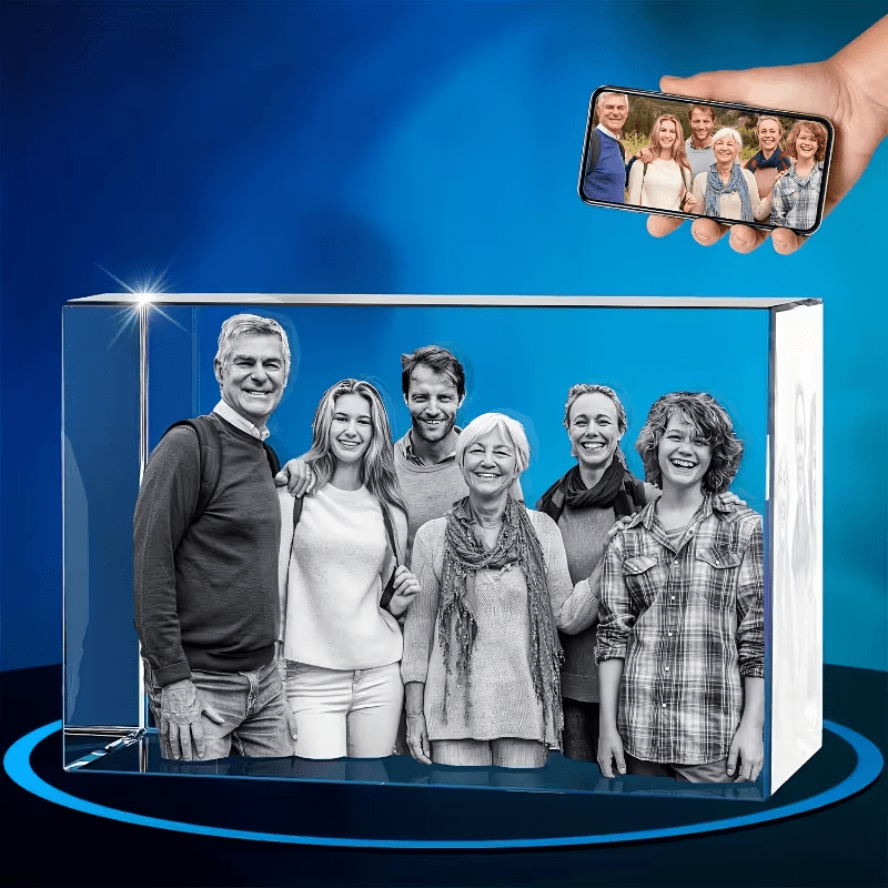 Personalized Couple's Commemorative Gift, Custom Photo Crystal Ornament