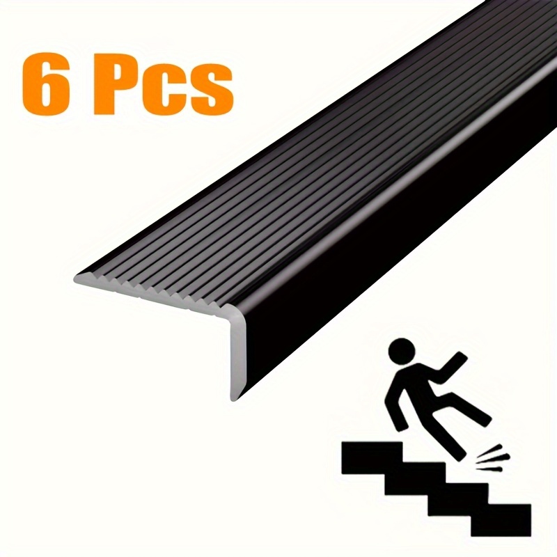 6pcs aluminum stair treads 90cm l shaped non slip protectors waterproof safety trim for home office stairs prevent slips durable indoor staircase decor stair treads for indoor stairs office safety modern stair design durable stair treads 0