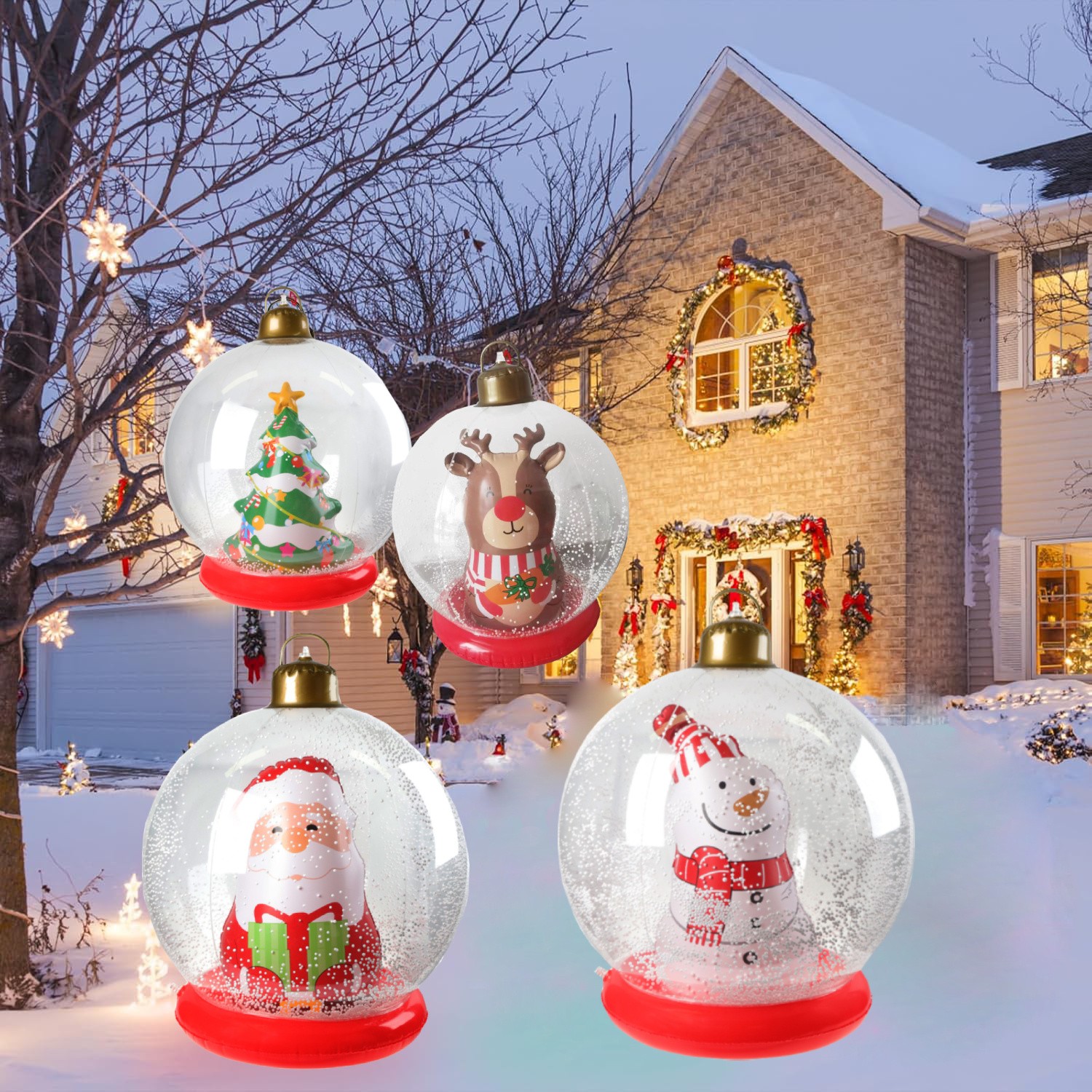 

24- Inflatable Christmas - Pvc Decoration For & Parties, No Battery Needed