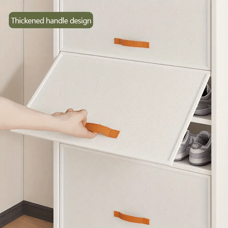 Large-capacity Heavy-duty Metal Shoe Rack, Holds 15-27 Pairs of Shoes, Foldable Dust-proof Sneaker Cabinet with Transparent Viewing Window and Non-slip Base
