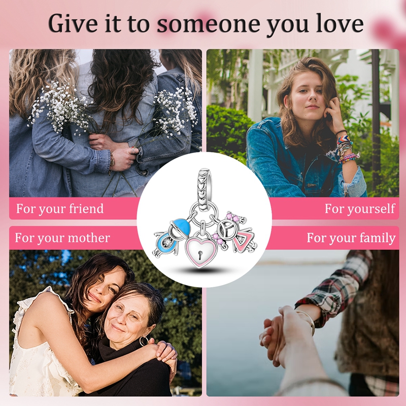 Women's Shiny Glaze Couple Charm Bead Accessory