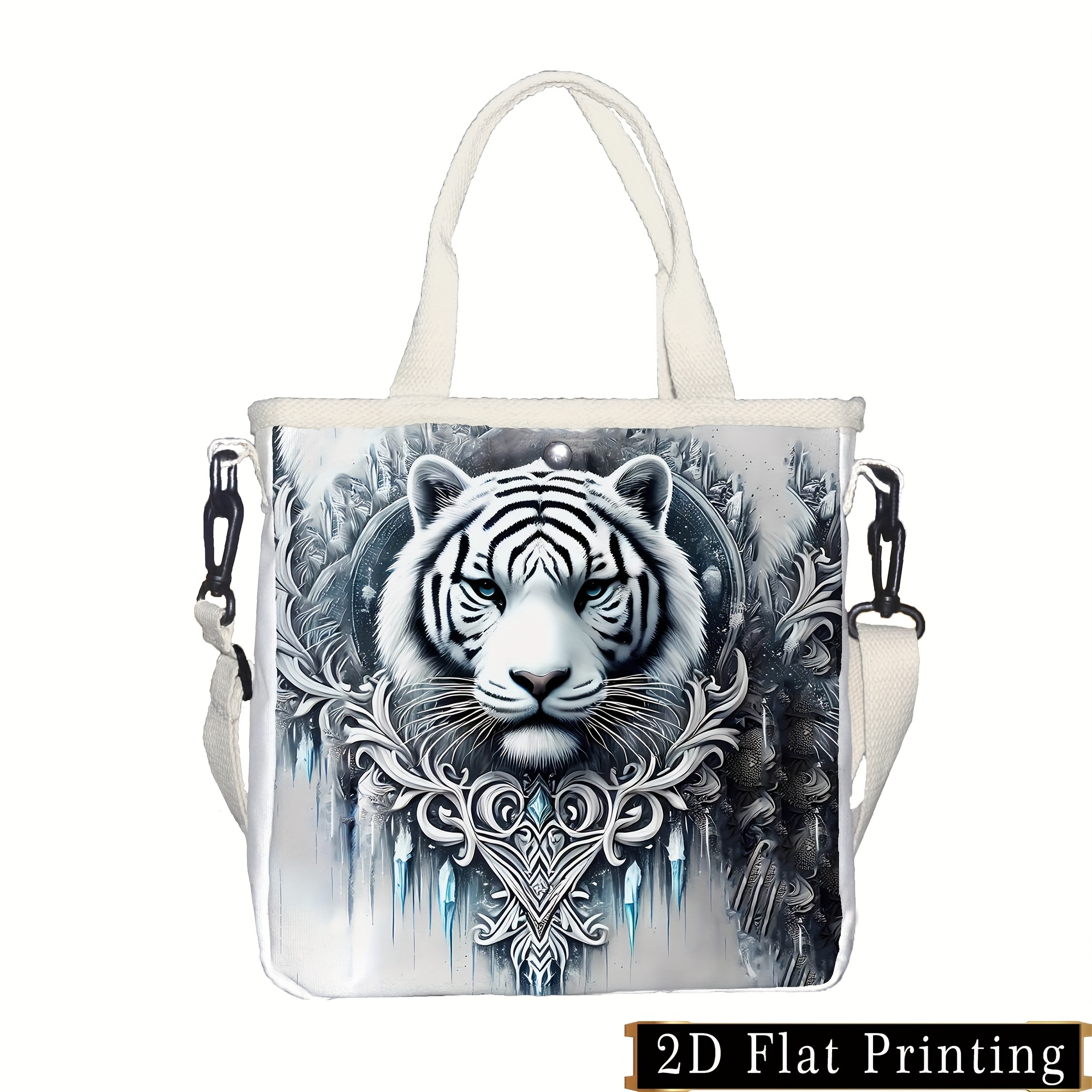 TEMU Tiger Women's Fashionable Printed Bag, Universal Shoulder Bag, Adjustable Crossbody, Carrying Strap, Suitable For Daily Use, Travel, Shopping,