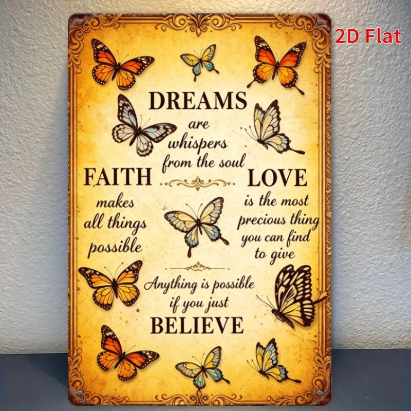 TEMU 2d Flat, [2dflat]1pcs-20x30cm- Are From The Soul Vintage Metal Sign, Inspirational Faith Love Quote Rustic Home Wall Decor Tin Plaque, 2d Flat