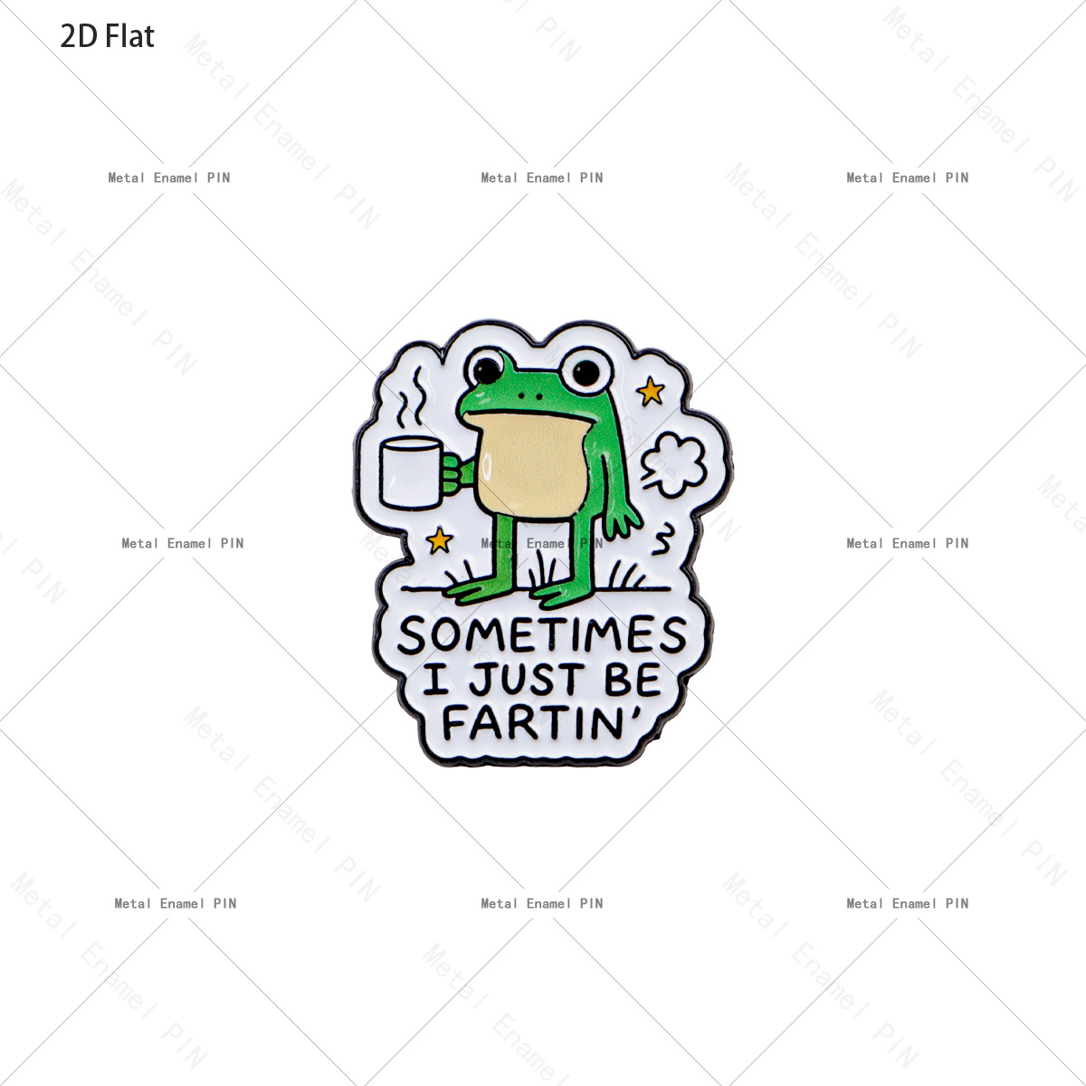 TEMU Plat 2D, 1 pièce Broche Épingle Émaillée Grenouille Amusante DMLSKY - Insigne de Revers avec Sarcastique ", je me de péter", Mignonne Grenouille