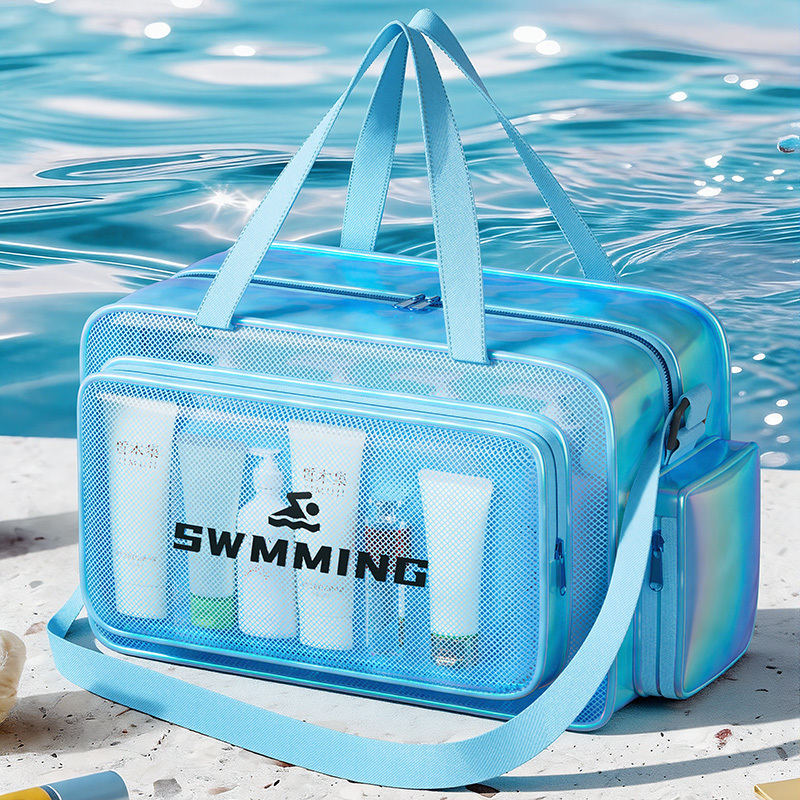 TEMU 1pc Dry-wet Separation Swimming Bag With Independent Shoe Storage, Large Capacity, And Odorless, Portable Shoulder And Handheld Tote For Gym,