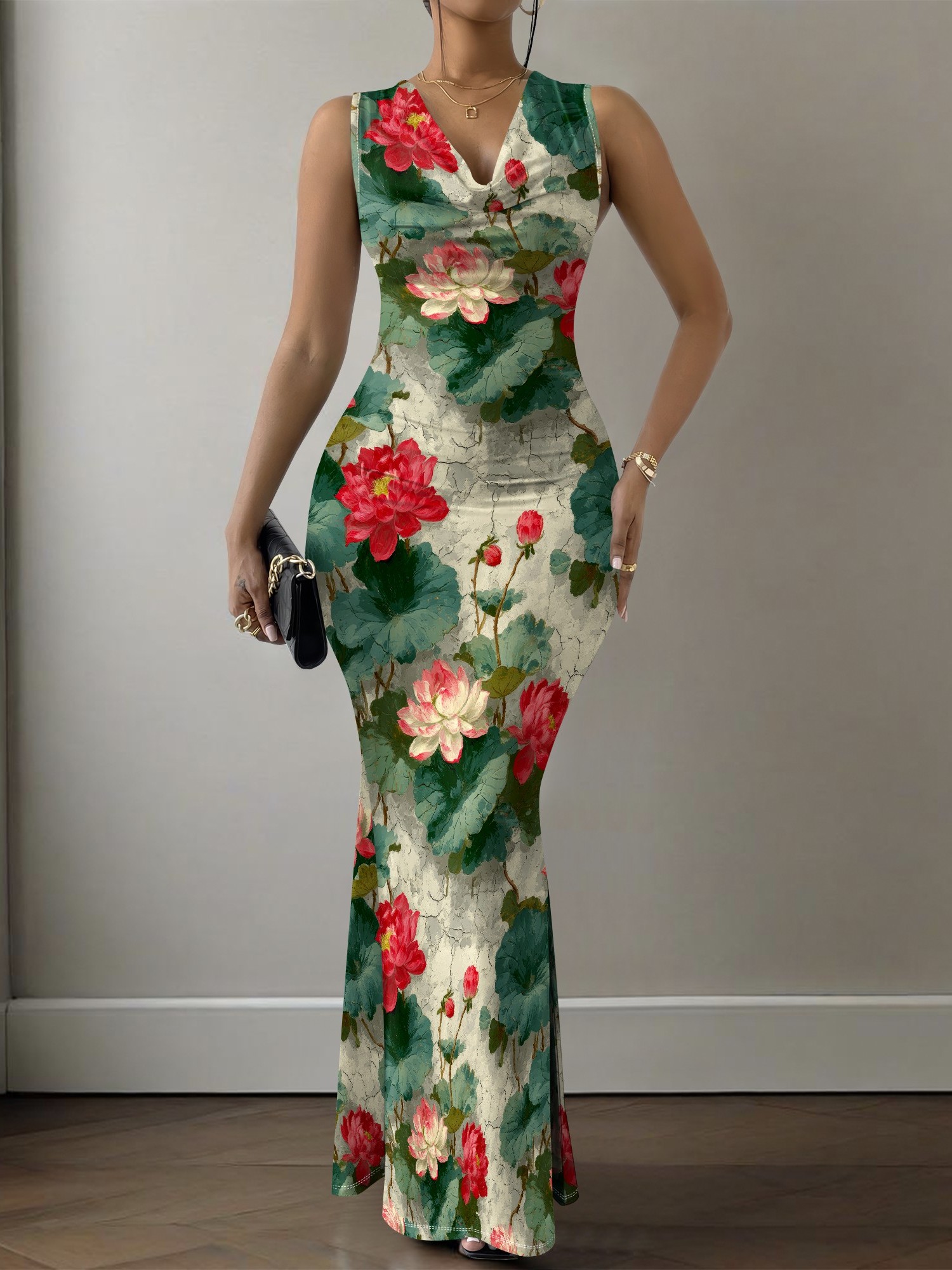 chinese dress ladies Amazon.com: DOVWOER Women's Cheongsam Chinese Style Dress Elegant Vintage  Hight Neck Maxi Dresses Black: Clothing, Shoes & Jewelry