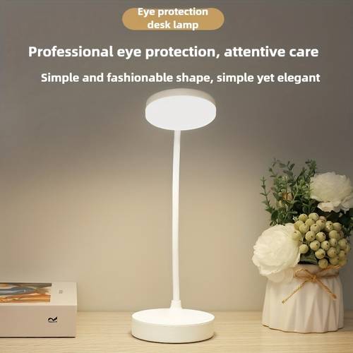 1pc led desk lamp led eye protection table light powered battery not included student dorm bedroom bedside study table button dimming light reading light color white christmas gift