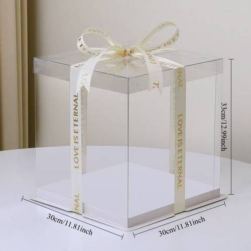 gift for her him 2 large transparent gift boxes clear display boxes ribbon not included open dust proof storage box suitable for wigs jewelry ideal for retail stores home use or gift jewelry storage box