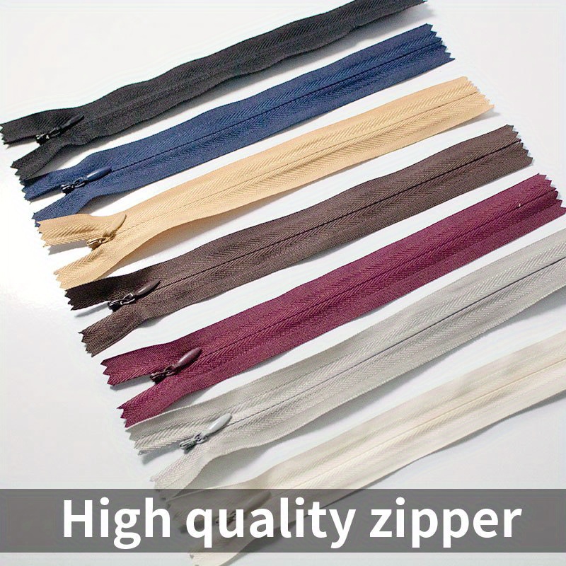 

10pcs #3 Nylon Invisible Zippers, Assorted Sizes - Ideal For Dresses, Pockets, Bags & Cushions