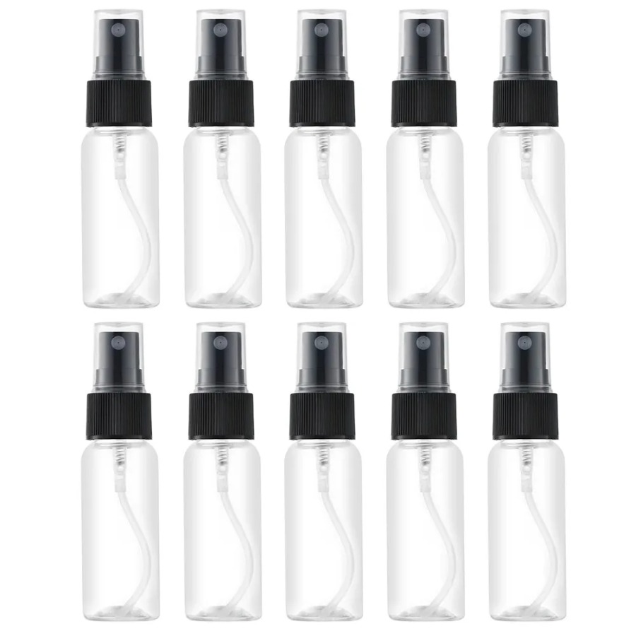 TEMU 10 botellas pequeñas de plástico con atomizador de niebla - Recipientes vacíos recargables de tamaño de viaje para perfume y , adecuados para