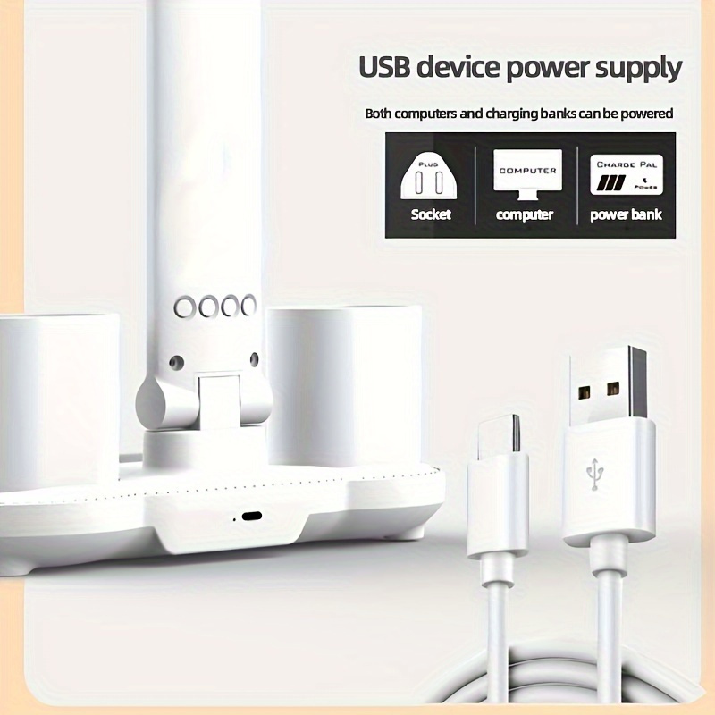 multifunctional fan desk lamp reading light dual head led table lamp 3   usb powered office and study soft light fan desk lamp with dual adjustable heads eye protection desk lamp for living room bedroom   modern lighting lamp Product details 6