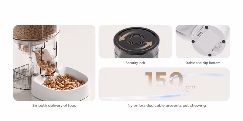 automatic cat feeder 3 pet food dispenser with wireless app to 20 m timed programmable portion control backup easy setup 10 meals day for cats and puppies no wifi required Product details 3