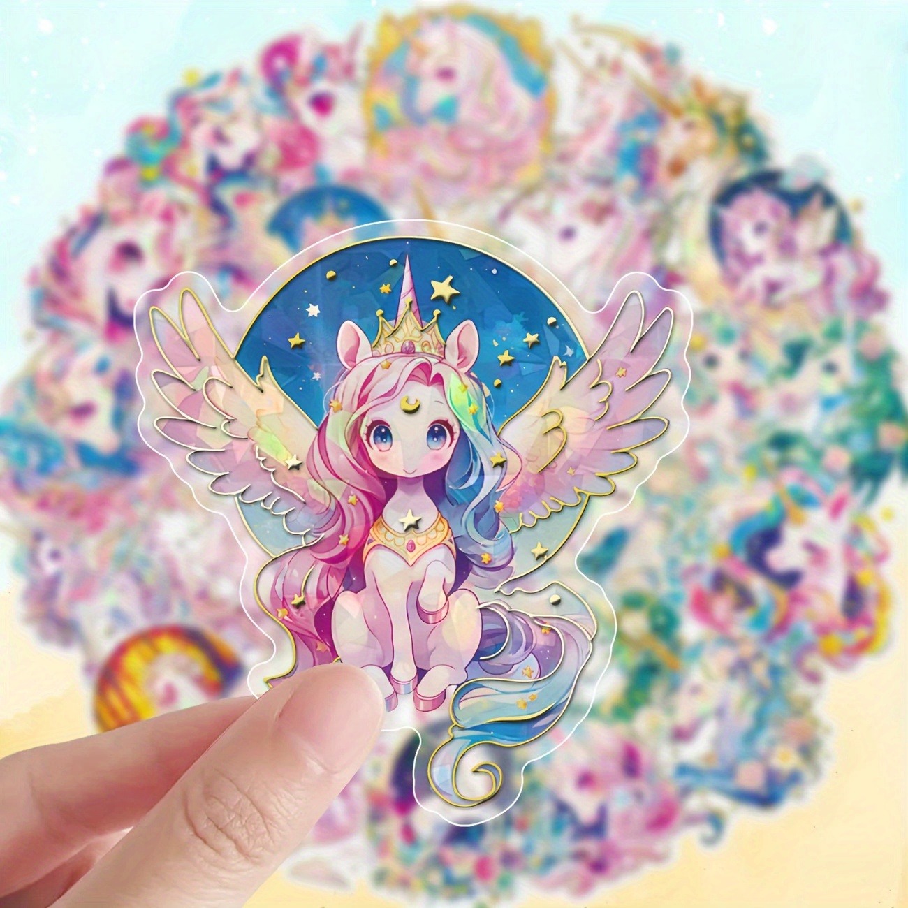 30 Laser-cut Transparent Unicorn Graffiti Stickers, Suitable For Notebooks, Water Bottles, Tablets, Suitcases, Scrapbooks, Musical Instruments, Pvc Material, Stickers~~~ For Halloween And Festivals~~~