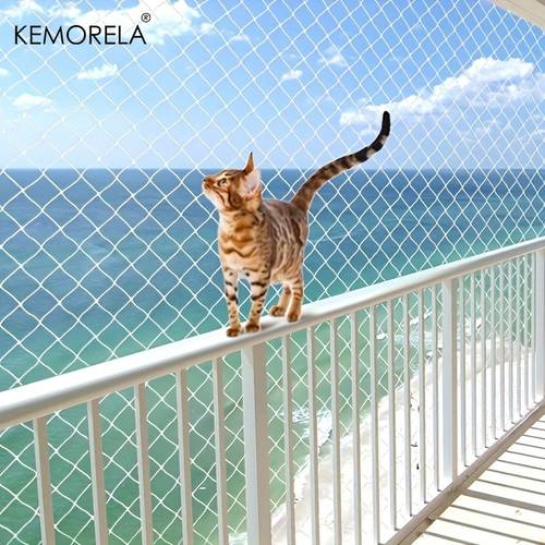 balcony transparent grid cat fence balcony net suitable for windows stairs indoor and outdoor cat net pet safety fence to prevent cats from falling dog fence escape cat net