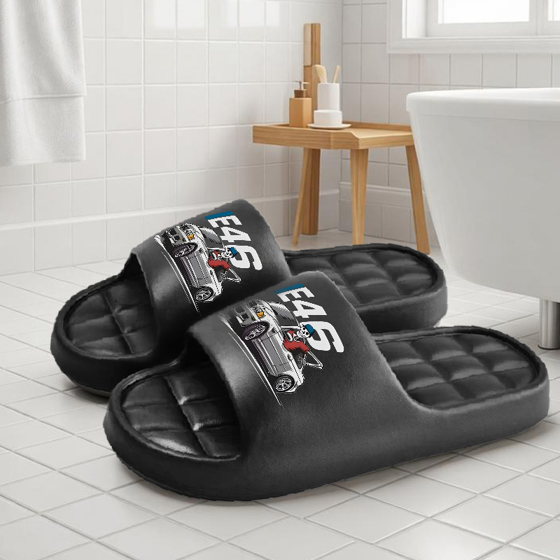 TEMU 1pc E46 Printed Slippers, Casual Commuter Slippers, Lightweight Outdoor Slippers, Comfortable Soft-soled Slippers, Plus Sizes, Matching Couple