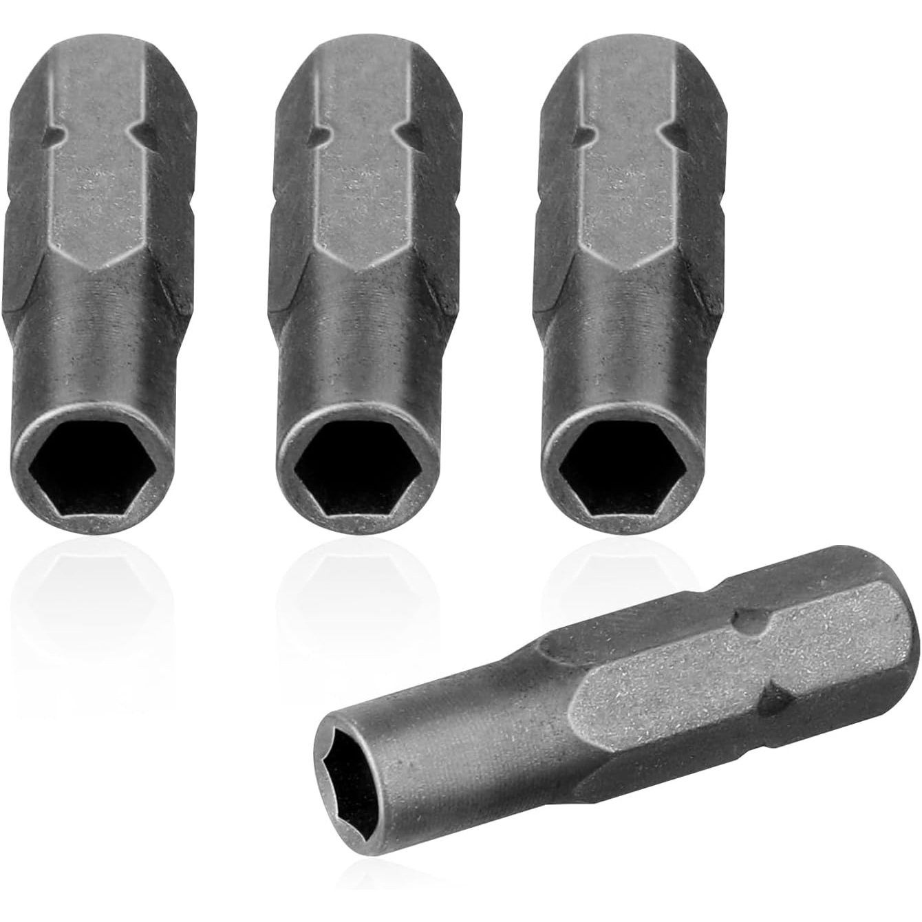 TEMU 4pcs Magnetic Screwdriver Bit Adapter With Magnetic Hex Socket Shank & Suitable For 1/4" Drive Manual/ Tools, Holder, 4mm Tip Converter For