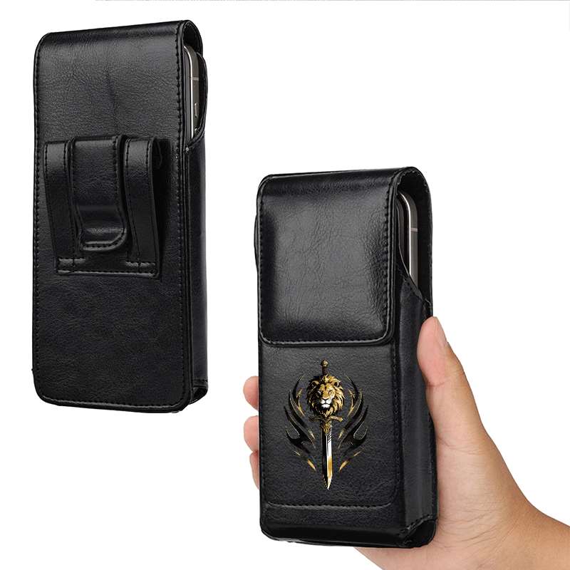 TEMU 1pc Lion & Sword Men's Medieval Tribal Waist Bag - Belt Pouch With Lion & Sword Design, Portable Storage Suitable For Outdoor, Gifts, Historical